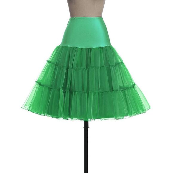 💚 2PCS Green Bundle Retro Pinup Dress with Belt & Petticoat SIZE XL NWT - Picture 12 of 16